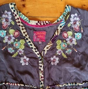 Johnny Was floral embroidered blouse / tunic 2X